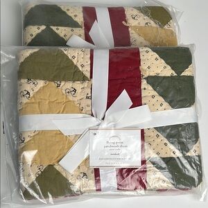 Pottery barn Flying Geese Patchwork Shams NWT
One pair